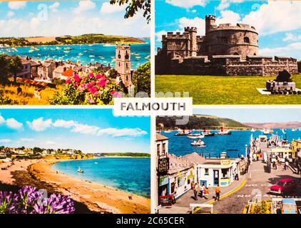 Kendal, Cumbria, Royaume-Uni 4 juillet 2020 carte postale couleur de Falmouth Cornwall Royaume-Uni Banque D'Images