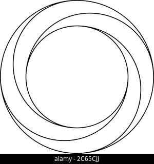 Anneau à contour noir. Icône orbite. Illustration vectorielle. Illustration de Vecteur