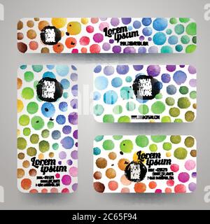 Modèles vectoriels d'identité d'entreprise avec aquarelle colorée Illustration de Vecteur