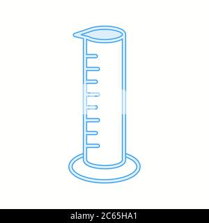 Icône unique de ligne vectorielle de cylindre gradué Illustration de Vecteur