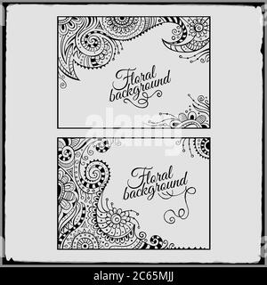 Ensemble de cadres décoratifs à motifs floraux Illustration de Vecteur