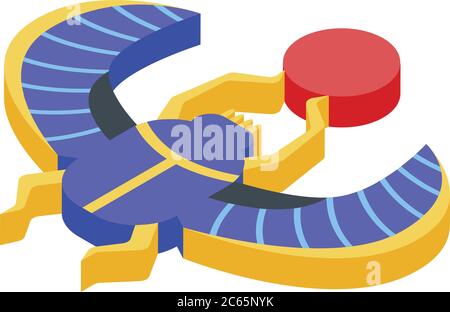 Icône de scarabée en Egypte, style isométrique Illustration de Vecteur