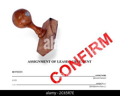 Attribution du bail - confirmation effectuée dans le logiciel 2d Banque D'Images