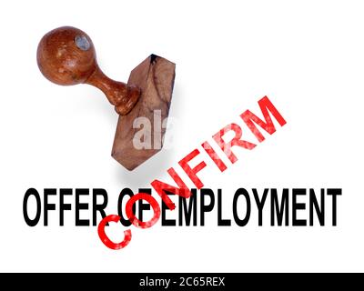 Offre d'emploi - confirmation faite dans le logiciel 2d Banque D'Images