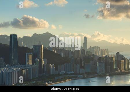 Skyline de l'île de Hong Kong, Hong Kong Banque D'Images