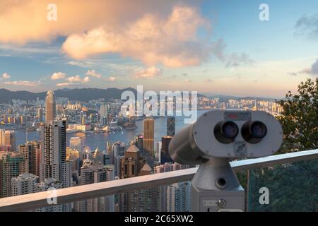 Vue sur le toit de Peak Galleria, Hong Kong Banque D'Images