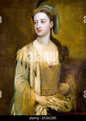 Lady Mary Wortley Montagu (1689-1762), aristocrate, écrivain et poète anglais, portrait peint par Sir Godfrey Kneller, 1715-1720 Banque D'Images