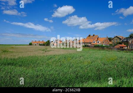 maisons de village cley-next-the-sea, nord de norfolk, angleterre Banque D'Images