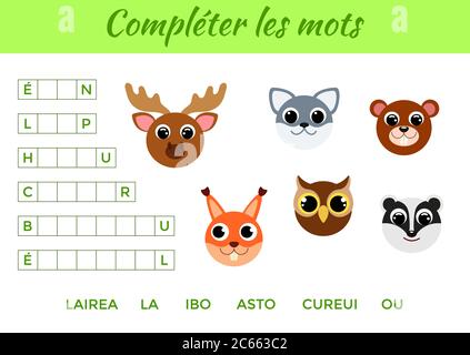 Compléter les mots - compléter les mots, écrire les lettres manquantes ...