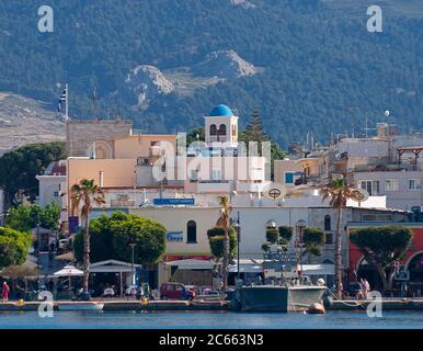 Hôtel de ville et port, île de Kos, Grèce, Europe Banque D'Images