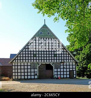 Allemagne, Rhénanie-du-Nord-Westphalie, communauté agricole de Hüllhorst, ferme Meyer, bâtiment principal, 1852 Banque D'Images