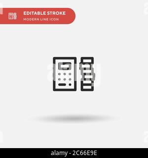 Calculatrice icône de vecteur simple. Modèle de conception de symbole d'illustration pour l'élément d'interface utilisateur Web mobile. Pictogramme moderne de couleur parfaite sur contour modifiable. Icônes de calculatrice pour votre projet d'entreprise Illustration de Vecteur