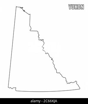 Carte du territoire du Yukon Illustration de Vecteur