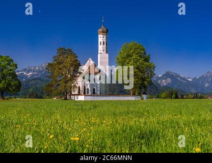 Église de pèlerinage Saint-Coloman près de Füssen, Ostallgäu, Allgäu, Bavière, Allemagne, Europe Banque D'Images