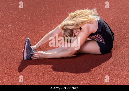 femme, 21 ans, piste et terrain, gymnastique Banque D'Images