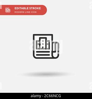 Icône de vecteur simple de journal. Modèle de conception de symbole d'illustration pour l'élément d'interface utilisateur Web mobile. Pictogramme moderne de couleur parfaite sur contour modifiable. Icônes de journaux pour votre projet d'entreprise Illustration de Vecteur