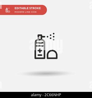 Icône de vecteur simple d'inhalation. Modèle de conception de symbole d'illustration pour l'élément d'interface utilisateur Web mobile. Pictogramme moderne de couleur parfaite sur contour modifiable. Icônes Inhalator pour votre projet d'entreprise Illustration de Vecteur