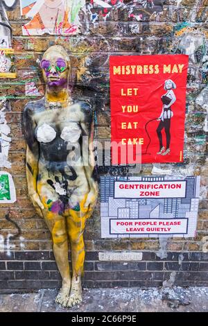 L'Angleterre, Londres, Shorditch, Brick Lane, Street Art Banque D'Images