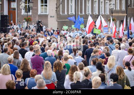 Gniezno / Pologne - 07.07.2020: Trzaskowski - candidat à l'élection présidentielle polonaise. Banque D'Images