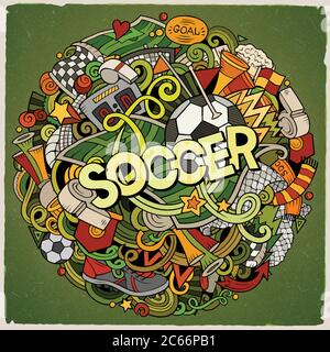 Dessin animé dessin animé dessin animé dessin animé dessin animé de football Illustration de Vecteur