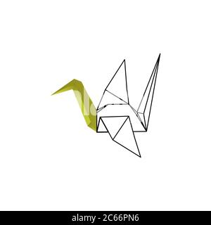 illustration du modèle de conception vectoriel de ligne de couleur origami Illustration de Vecteur