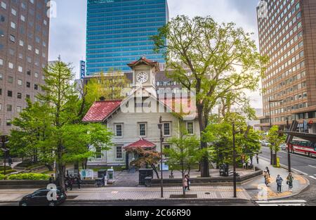 Le Japon, Sapporo City, la Tour de l'horloge Banque D'Images