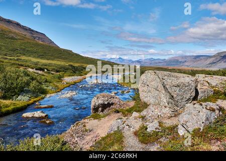 paysages en islandais, à l'ouest de la rivière Banque D'Images