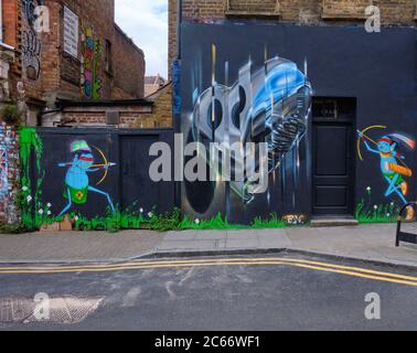 Brick Lane, à Shordoch dans le Borough of Tower Hamlets, est de Londres, Royaume-Uni. Banque D'Images