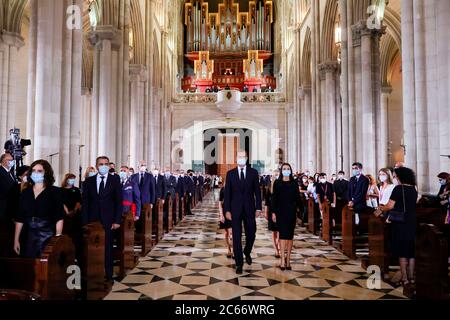 Madrid, espagnol. 06e juillet 2020. Le roi Felipe VI d'Espagne et la reine Letizia d'Espagne à un service commémoratif pour les victimes du coronavirus COVI-19 à la cathédrale d'Almudena. Madrid, 6 juillet 2020 | usage dans le monde crédit : dpa/Alay Live News Banque D'Images