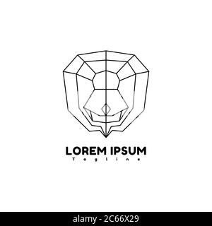 illustration du modèle de conception de vecteur de géométrie lion Illustration de Vecteur