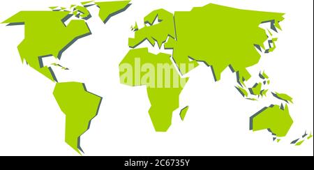 Carte du monde simplifiée, illustration vectorielle Illustration de Vecteur