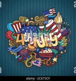 4 juillet jour de l'indépendance Illustration de Vecteur