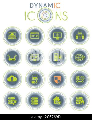 icônes dynamiques du serveur Illustration de Vecteur