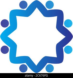 logo bleu octogonal vector art design pour les entreprises Illustration de Vecteur