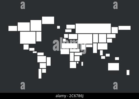 Thème de collage de cadre photo en forme de carte du monde. Mosaïque de tableau d'humeur. Modèle vectoriel. Illustration de Vecteur