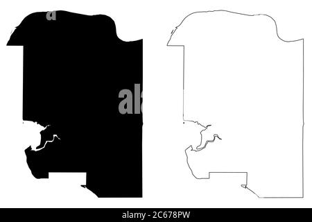 Surrey City (Canada, Colombie-Britannique) carte illustration vectorielle, croquis à tracer carte de la ville de Surrey Illustration de Vecteur