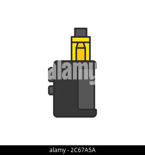 Symbole d'icône de vecteur de cigarette électrique du vaporisateur isolé sur fond blanc Illustration de Vecteur