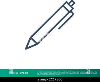 Stylo - Education icône Vector logo Template Illustration Design. EPS vectoriel modifiable 10. Illustration de Vecteur