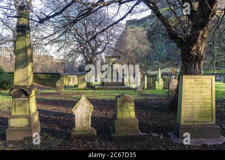 Cimetière de l'église paroissiale de Saint-Cuthbert à Édimbourg, capitale de l'Écosse, partie du Royaume-Uni Banque D'Images