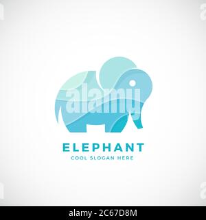 Modèle, signe ou icône de logo petit éléphant abstrait vectoriel. Stylisation créative. Illustration de Vecteur
