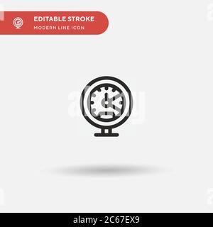 Icône de vecteur simple de jauge. Modèle de conception de symbole d'illustration pour l'élément d'interface utilisateur Web mobile. Pictogramme moderne de couleur parfaite sur contour modifiable. Icônes de jauge pour votre projet d'entreprise Illustration de Vecteur