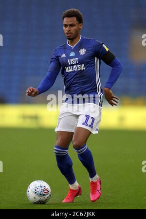 Josh Murphy de Cardiff City lors du match du championnat Sky Bet au stade de Cardiff City. Banque D'Images