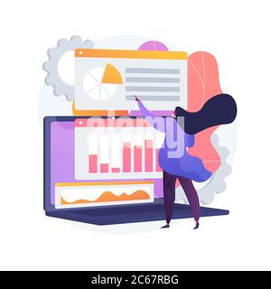 Métaphore du concept de vecteur de données statistiques. Illustration de Vecteur