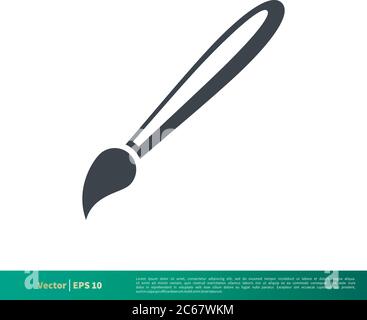 Icône de pinceau modèle de logo vectoriel conception d'illustration. EPS vectoriel modifiable 10. Illustration de Vecteur