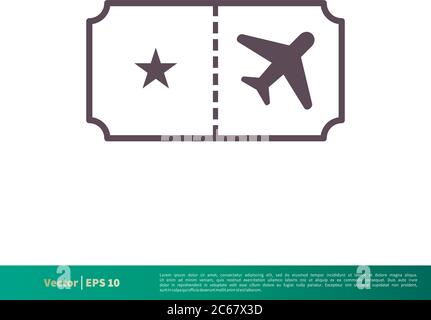 Icône de billet d'avion modèle de logo vectoriel conception d'illustration. EPS vectoriel modifiable 10. Illustration de Vecteur