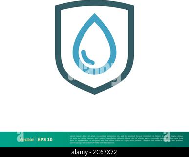 Shield and Drop Medical, Healthcare Icon Vector logo Template Illustration Design. EPS vectoriel modifiable 10. Illustration de Vecteur