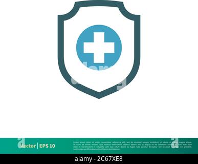 Shield and Cross Medical, Healthcare Icon Vector logo Template Illustration Design. EPS vectoriel modifiable 10. Illustration de Vecteur