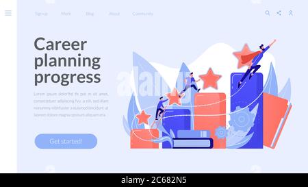 Page d'accueil du concept de développement de carrière. Illustration de Vecteur