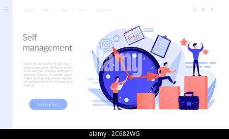 Page de renvoi du concept d'autogestion. Illustration de Vecteur