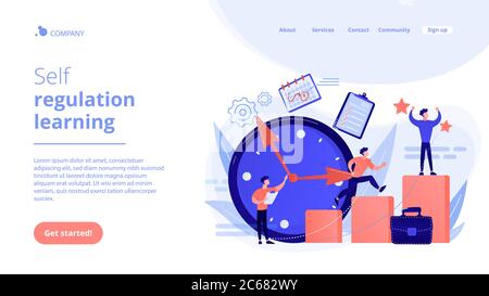 Page de renvoi du concept d'autogestion. Illustration de Vecteur